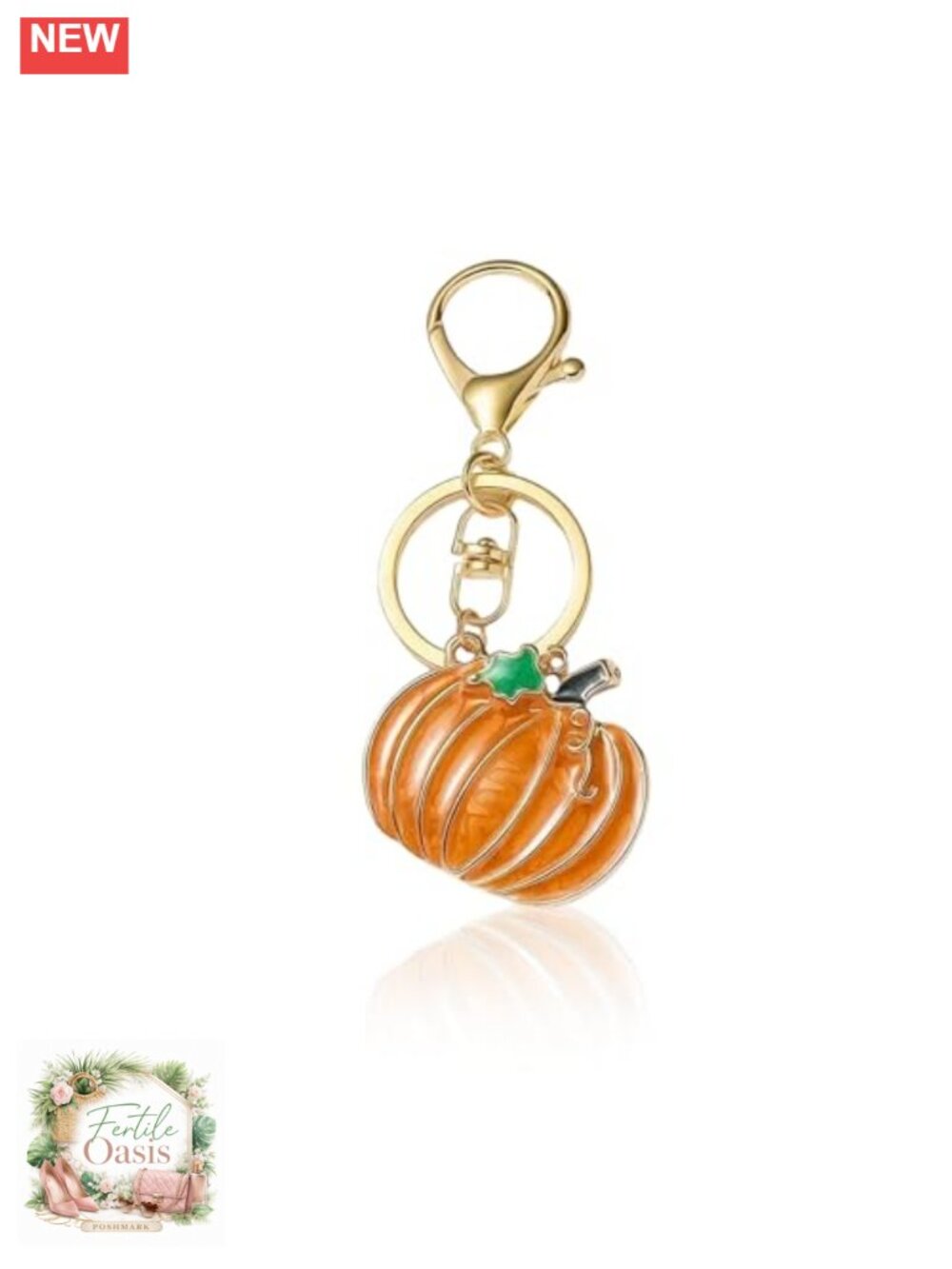 Pumpkin Keychain Halloween Fall Bag Charm Purse Accessory Gift Zinc